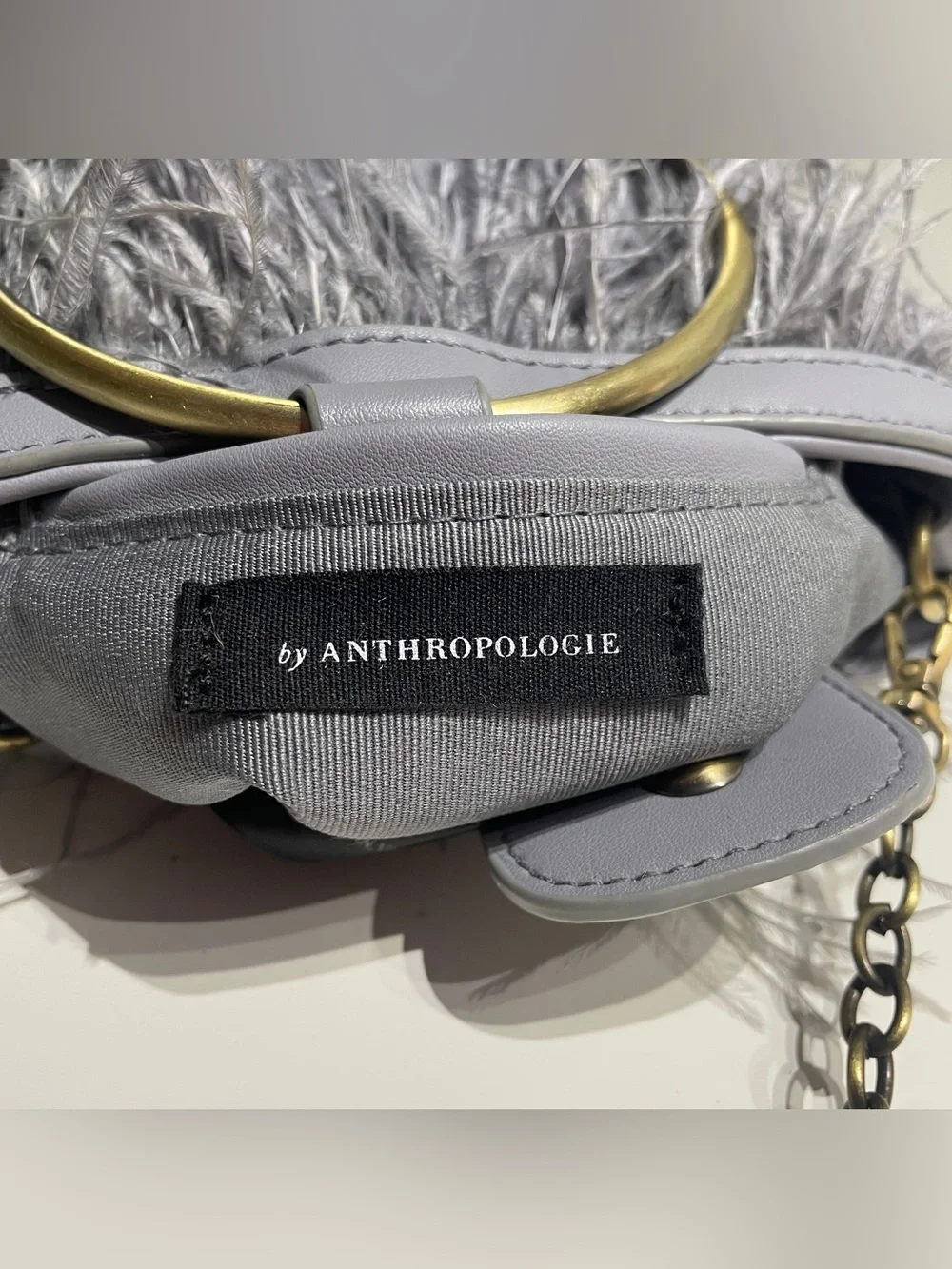 Anthropologie Evelyn Feather Bucket Bag